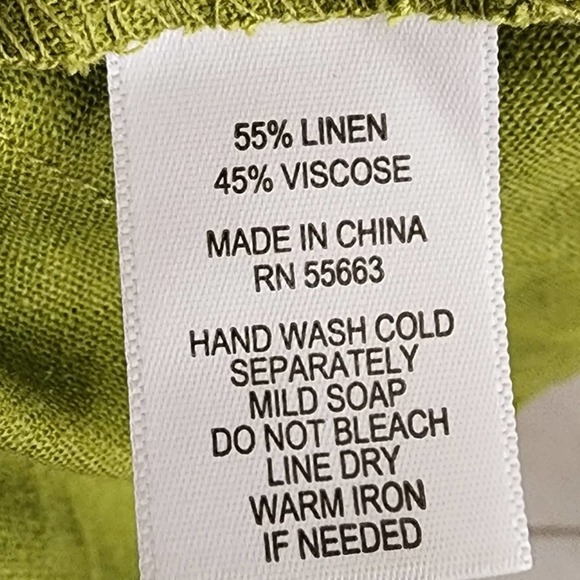 Jones new York moss green linen blend tunic length Beach blouse plus size 1X new - Picture 6 of 6